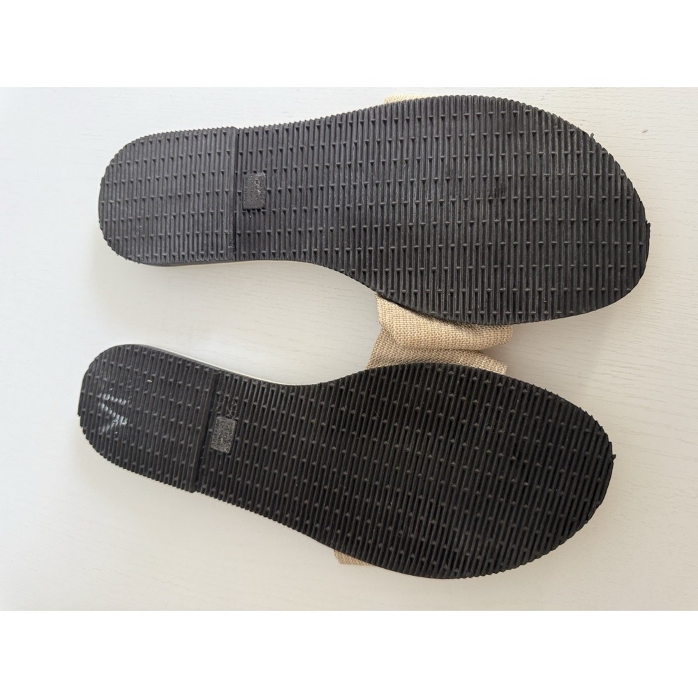 Havaianas You St. Tropez Shine Gold Denim Bow Flip Flop Thong Sandals Beach 9 10 - Picture 4 of 5